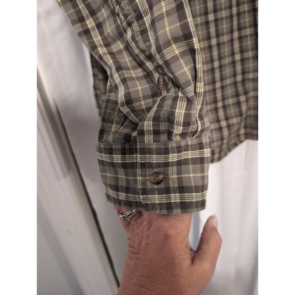 Timberland Men's 100% Cotton Khaki Plaid Button Up Shirt XL Outdoors‎ Rugged - Picture 4 of 8